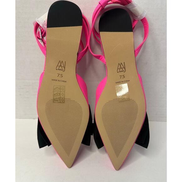 AAJ By Aminah Women's Sudana Bow Detail Ankle Strap Flats Pink Size 7.5 NEW - Picture 7 of 8